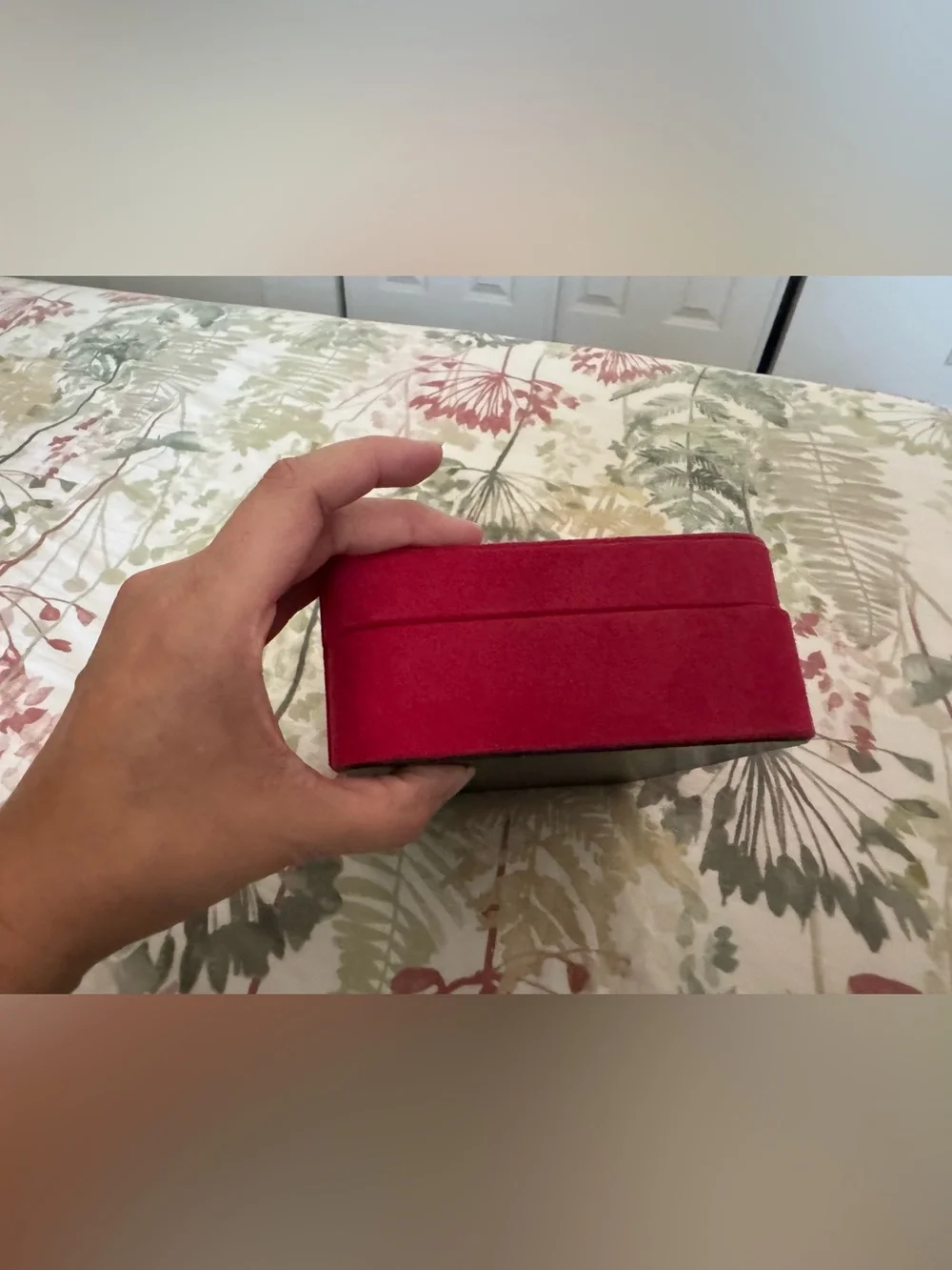 Mele & Co Red Velvet Jewelry Box with removable tray